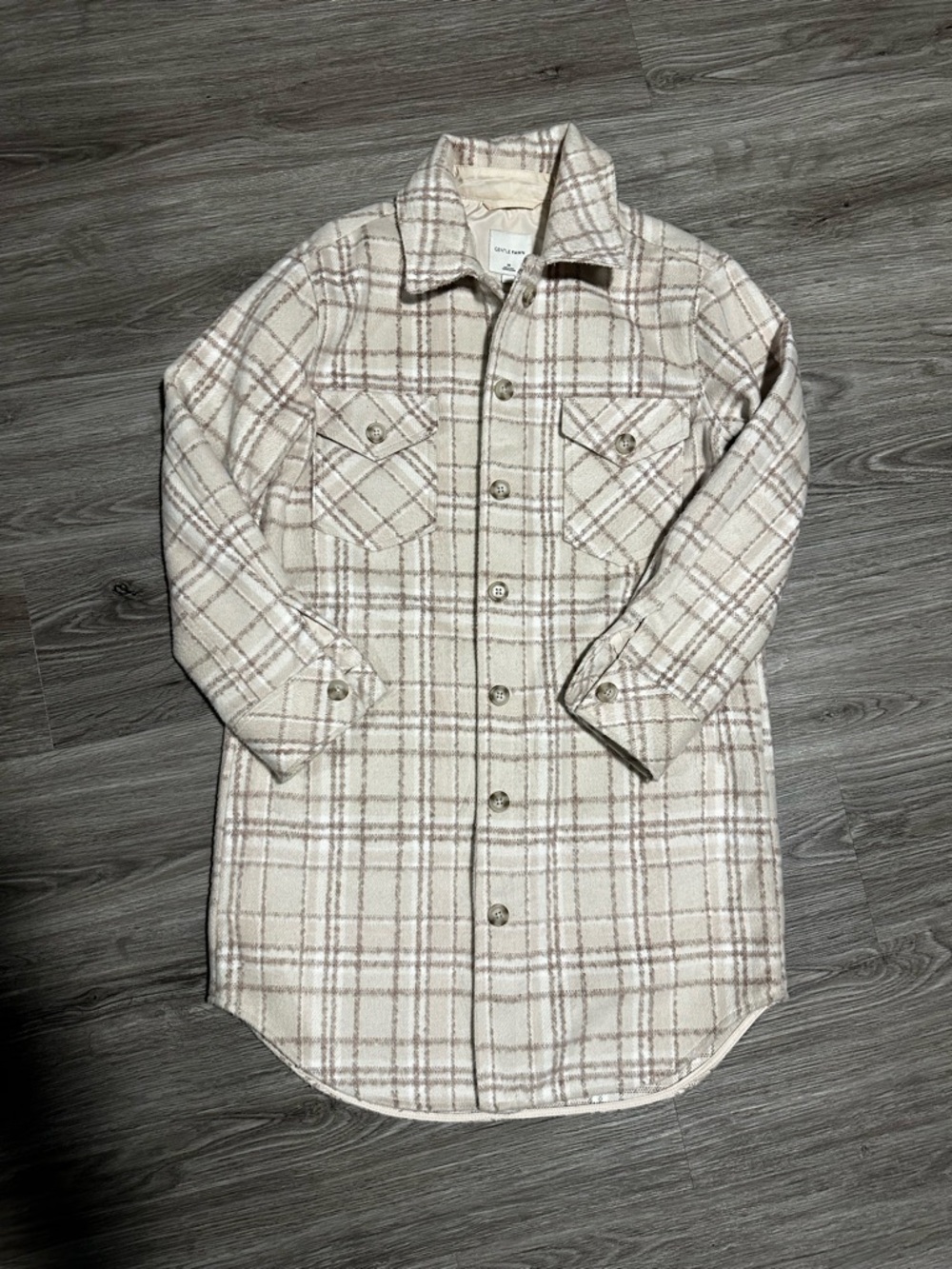 Gentle Fawn Beige Plaid Utility Jacket